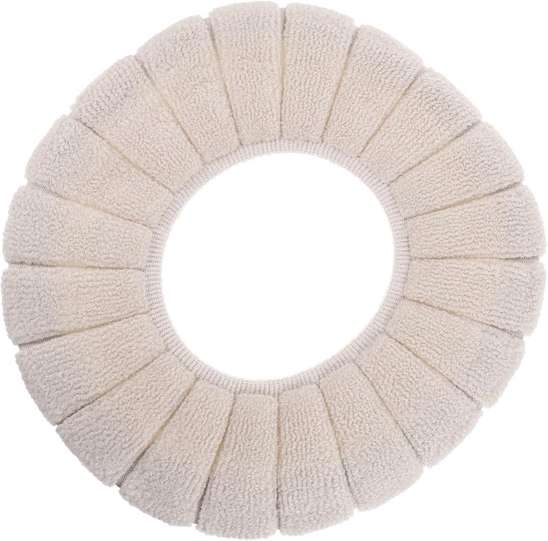 Warm Cozy O Shaped Toilet Seat Polyester Easy Install Machine Washable Comfortable - Image 1